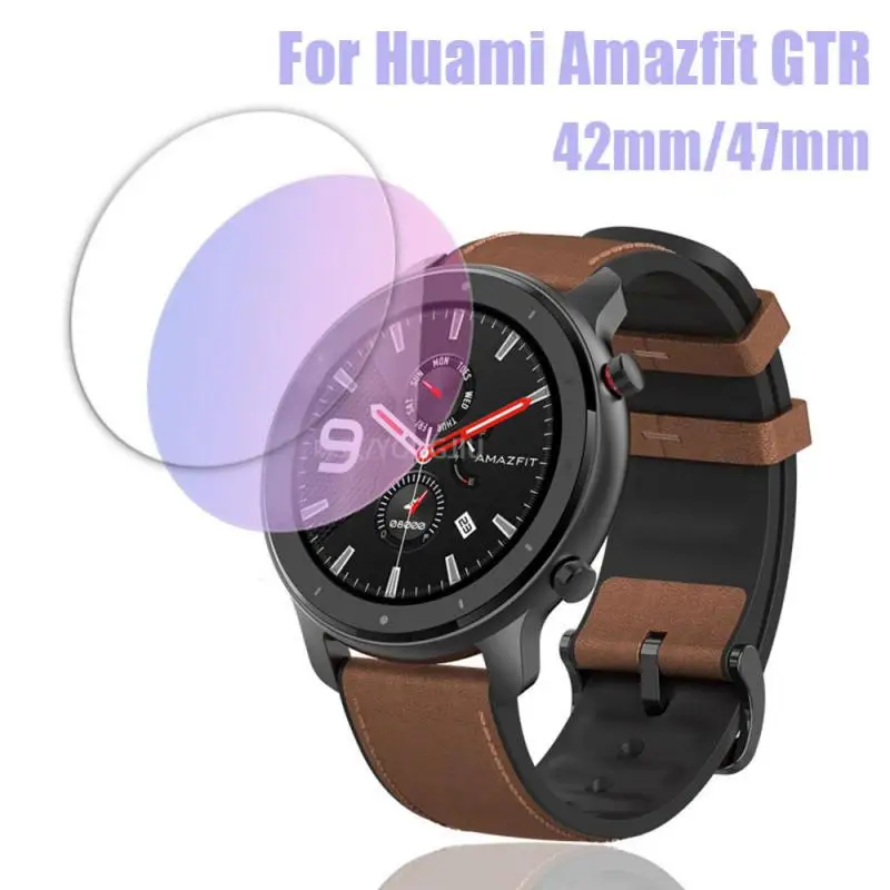 Защита глаз фиолетовый Закаленное стекло пленка для AMAZFIT GTR Смарт-часы 42/47 мм HD экран протектор небьющиеся аксессуары