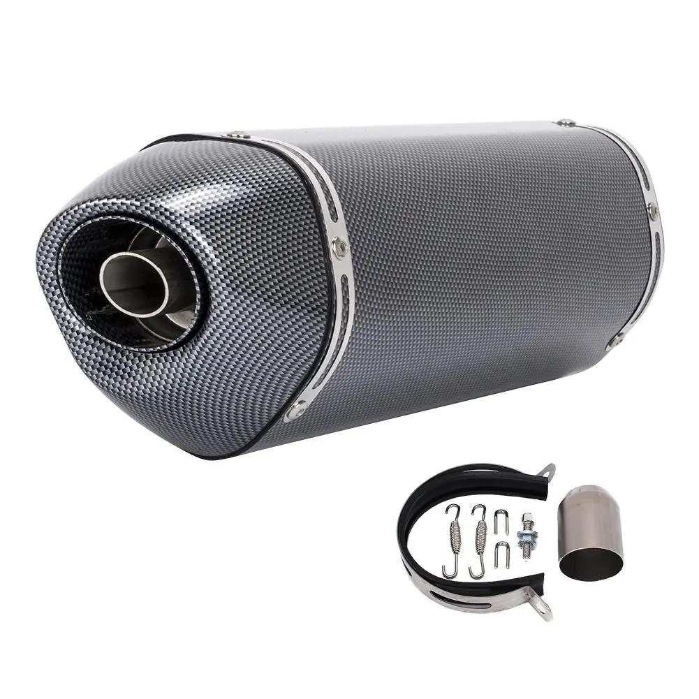 

410mm Motorcycle Modified Exhaust Pipe Muffler Imitation Carbon Fiber Large Diameter High Temperature Resistant