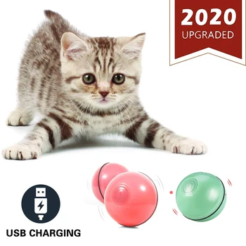 

Smart Interactive Cat Toy Ball Indoor Cats 360 Degree Self Rotating Ball USB Rechargeable Pet Toy Build-in Spinning Led Light