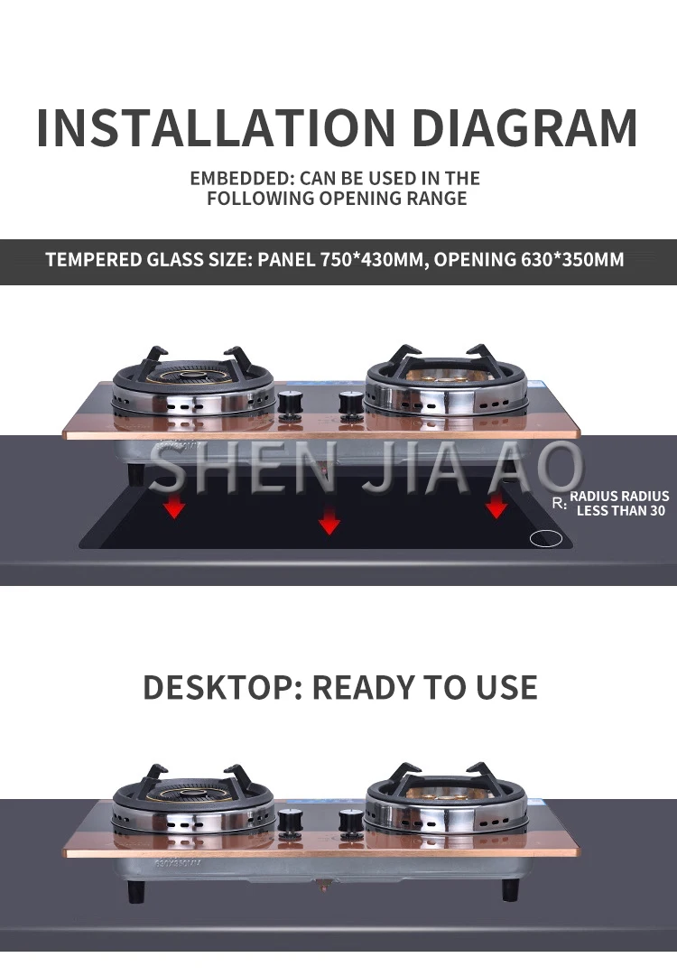 Бытовая газовая плита с двойной головкой газовая плита LPG энергосберегающая газовая плита Встроенная газовая плита Водонепроницаемая горелка сливы
