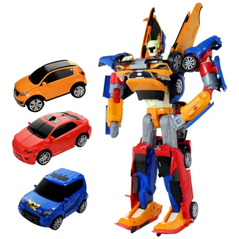 Tobot 3 In 1 Transformation Cars Robot Action Figure Toys Cartoon Character  3 Cars Merge Deformation Tobot Robot Model Toys