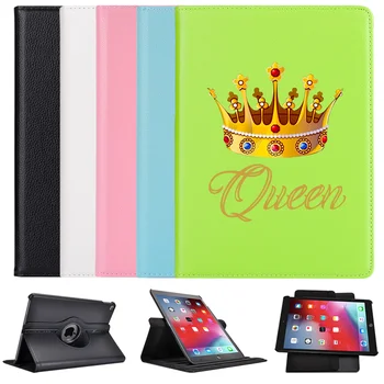 

Queen Crown For iPad Pro Mini 1 2 3 Case 360° Rotatable Leather Back Protective Cover Funda iPad 7th Generation Case Pro 11 2020