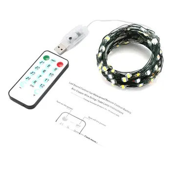 

Color Led Light String Four Lines Remote Control 10M100Leds Copper Wire Lamp Rgb Decoration For Christmas Wedding Holiday