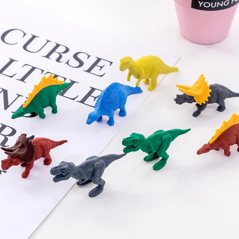 4 Pcs Cute Erasers Kawaii Dinosaur Pencil Eraser Korean Stationery Office School Supplies Accessories Papeleria