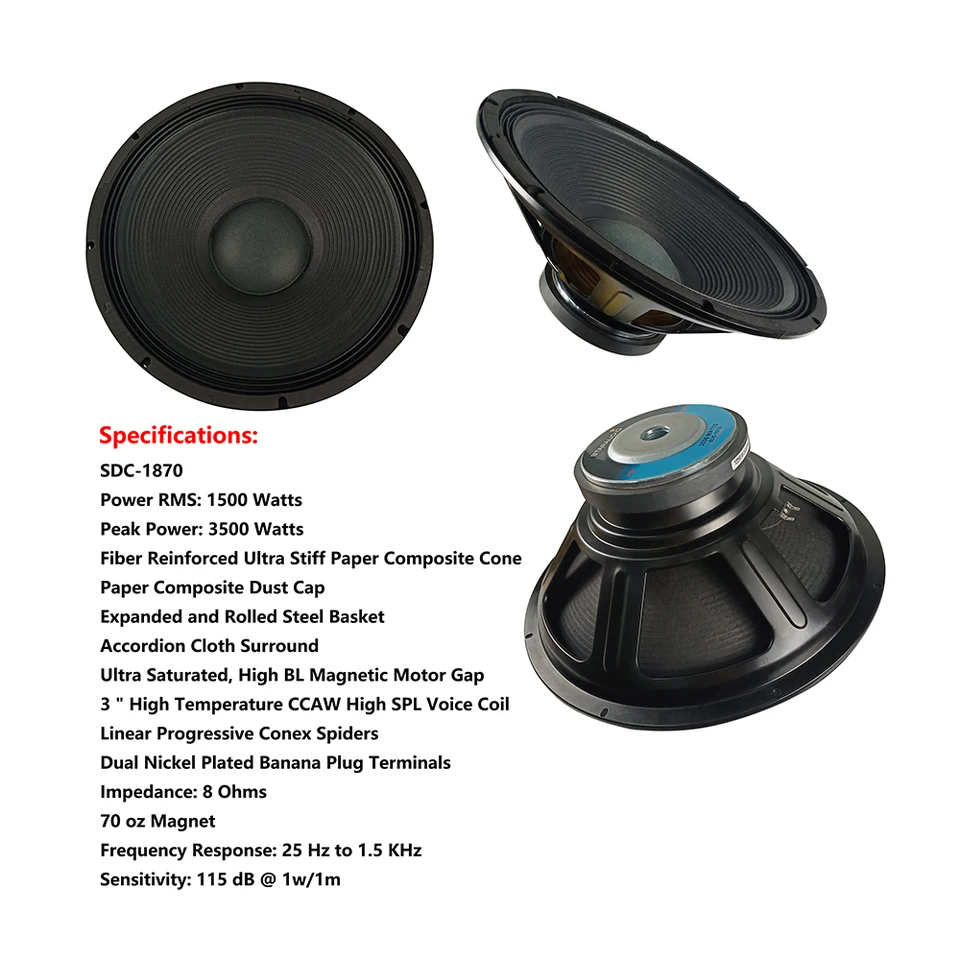 18 inch 1500 watt speaker price