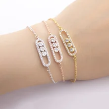 Браслет из нержавеющей стали, женский браслет, не пропускающий кислород, талисманы, 1& 3 бусины, геометрические золотые браслеты для женщин, ручной браслет, ювелирное изделие