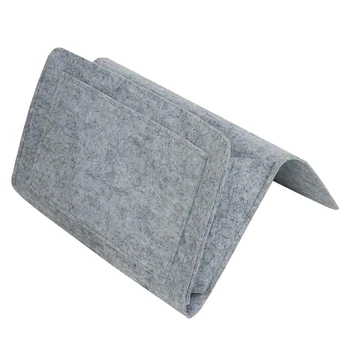 

Bedside Felt Storage Bag with Pockets Bed Sofa Desk Hanging Organizer for Phone Magazines Tablets Remotes QP2