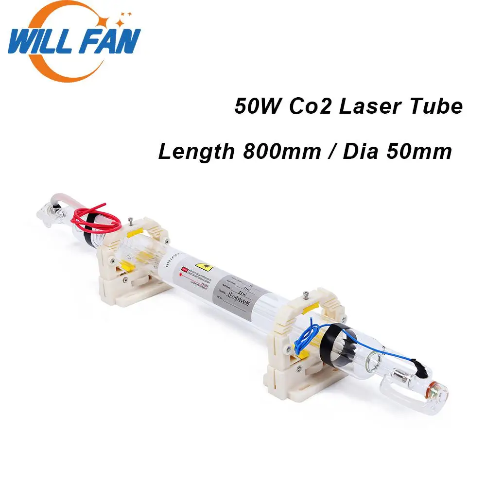 

Will Fan 50w Co2 Laser Tube Length 800mm Diameter 50mm For Co2 Laser Cutter Engraving Machine 50w Laser Lamp Machine Parts