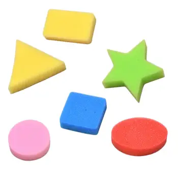 

24pcs Sponge Paint Stencil DIY Drawing Template Multi-shape Star Round Rectangle Early Education Supplies for Home School