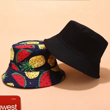 Ведерко с фруктовым принтом, мужская и женская, унисекс, банан, шапка Боб, кепка s, хип-хоп, крутая, для улицы, летняя, женская, Пляжная, солнцезащитная, рыболовная, ведро