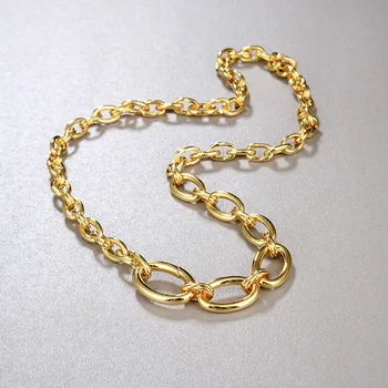 

Timeless Wonder Brass Geo Chunky Chains Choker Necklace Women Jewelry Punk Designer Ins Trendy Hip Hop Top Set New Ins Rare 5438