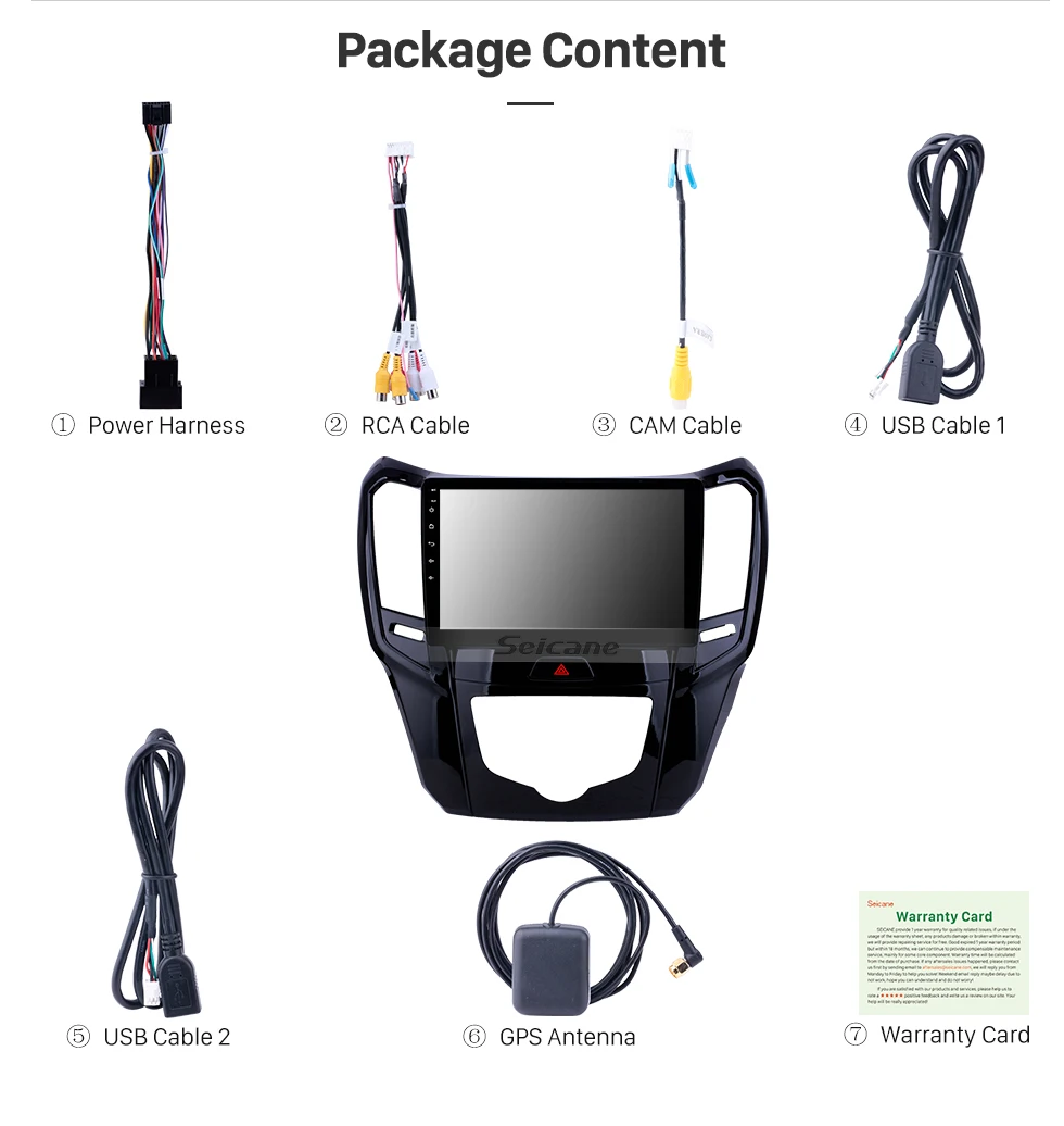 Best Seicane Car Stereo HD Touchscreen 10.1" HD Android 8.1 GPS for Great Wall M4 2014 2015 with USB WIFI AUX support Carplay 2 din 15