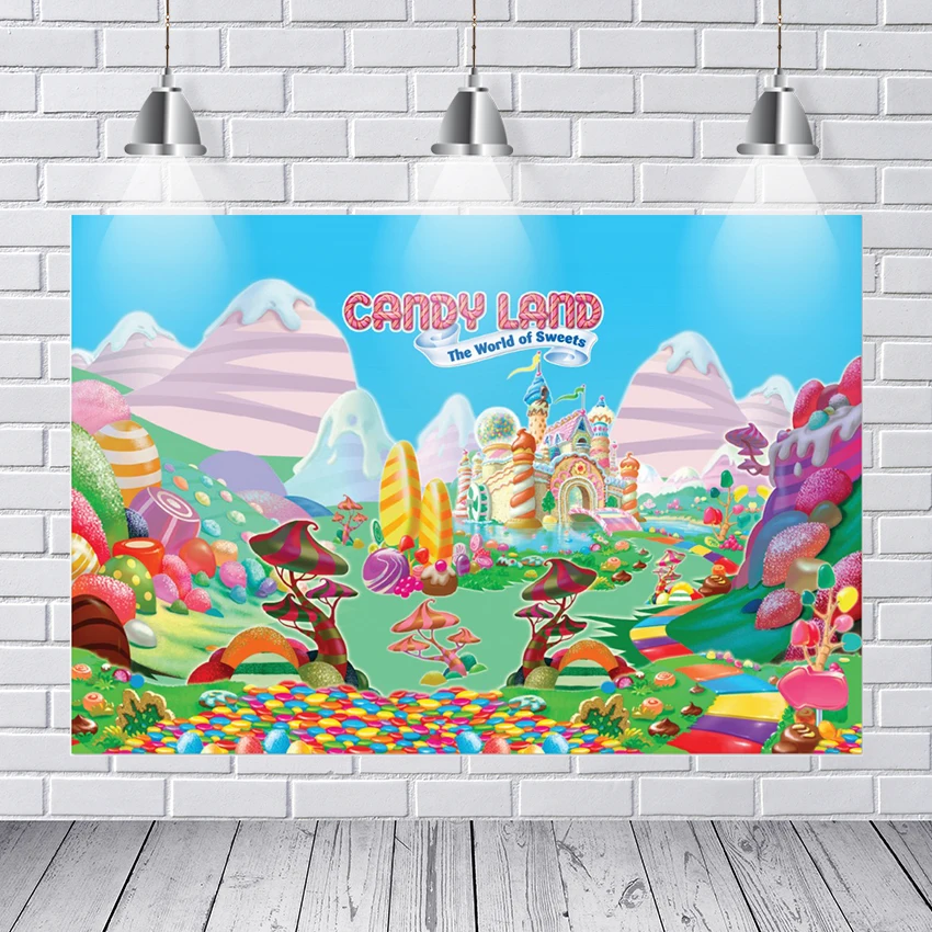 Фон для фотосъемки с изображением земли конфеты мир мороженого Candyland дворец