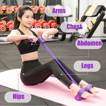 

Fitness Resistance Bands Latex Pedal Exerciser Expander Elastic Bands 4 Tubes Yoga Pilates Elastic Pull Rope Creative Gift