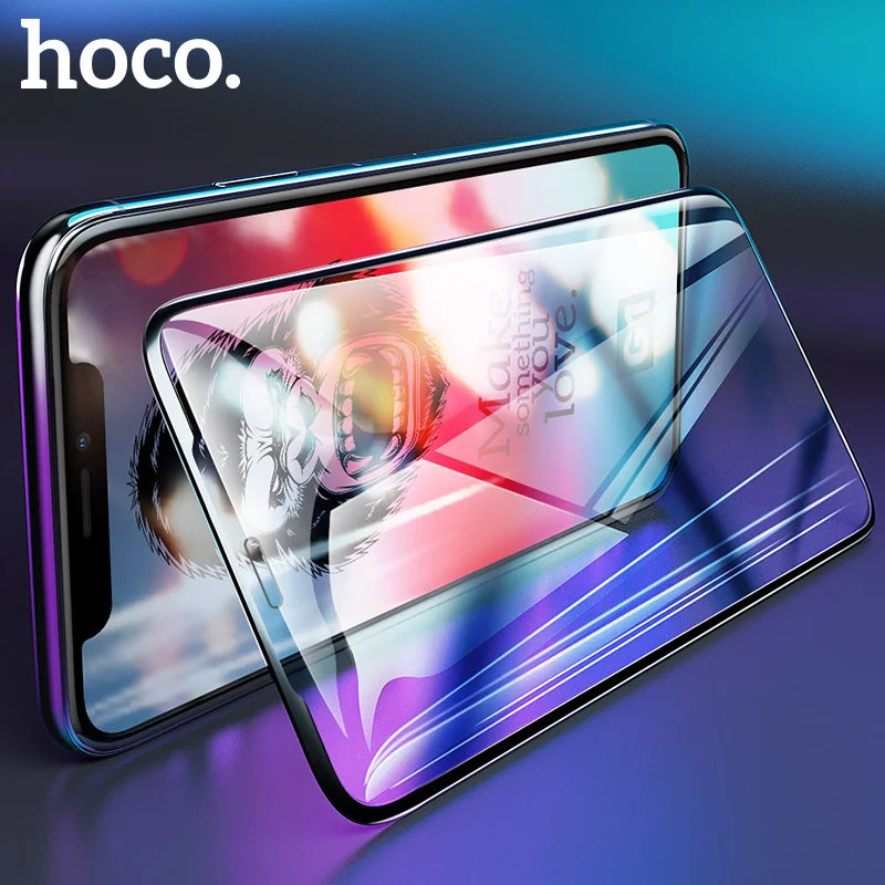 HOCO для Apple iPhone 11 pro Max X XS Max XR HD закаленное защитная стеклянная пленка для экрана полная защитная крышка+ инструмент для установки