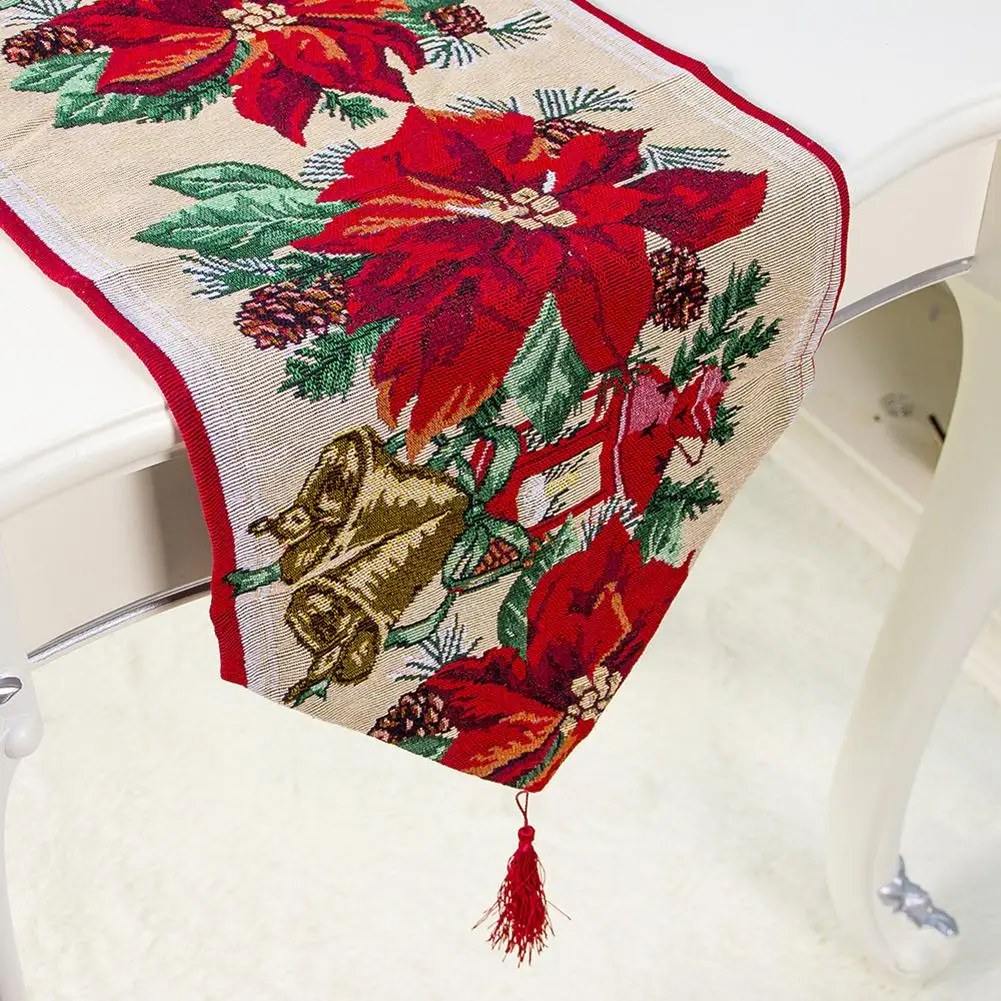 Рождественский стол гобелен Скатерть дорожка украшение льняная печатная скатерть рождественские праздничные украшения вечерние наряды реквизит