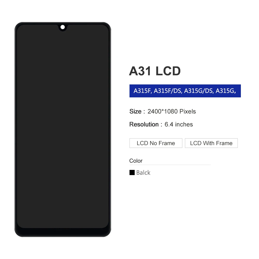 Original 6.4'' Display For SAMSUNG Galaxy A31 A315 SM A315F SM A315F/DS LCD  Touch Screen Digitizer Assembly For Samsung A31 LCD|Mobile Phone LCD  Screens| - AliExpress