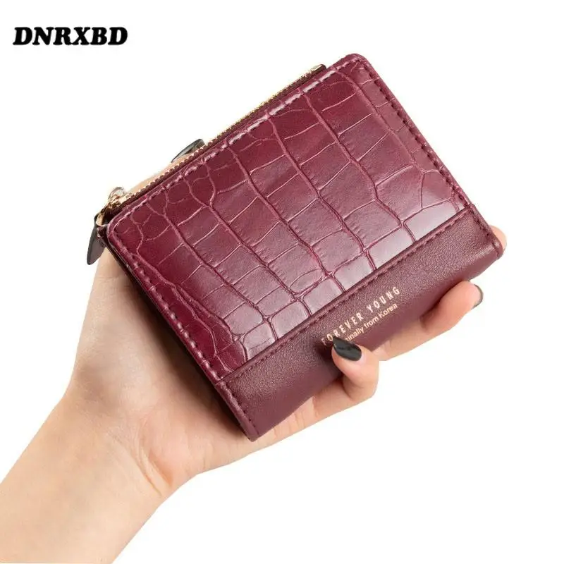 

New Women's Wallets alligator print Short Wallet For Woman Zipper Coin Purse Small Wallet Female Leather Card Holder carteira