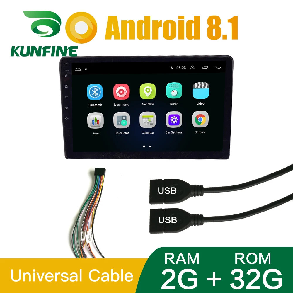  9 INCH 2GB RAM 32GB ROM Android 8.1 Car radio Multimedia Video Player Universal auto Stereo GPS Blu