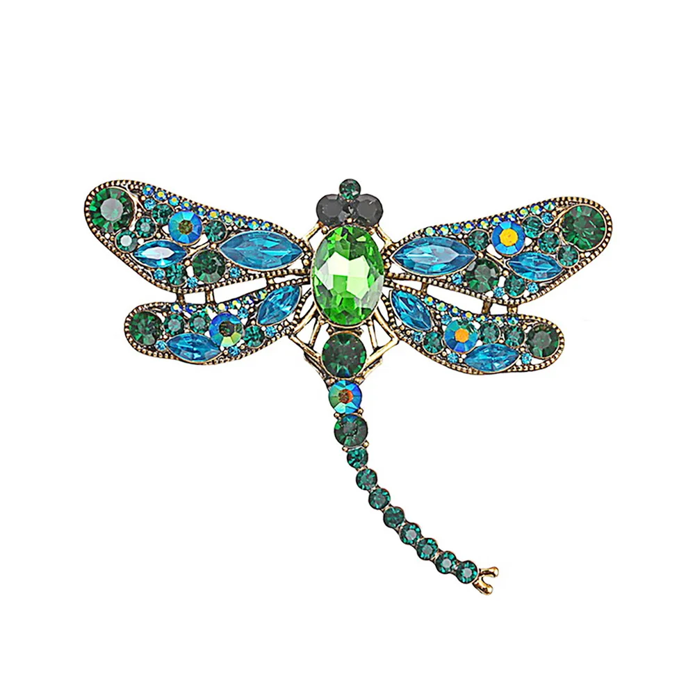 

Wholesale Europe And America Cross Border Retro Dragonfly Breastpin Brooch Foreign Trade Export Amazon Wish Hot Selling Dual Pur