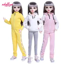 Adollya 1/3 BJD Doll Clothes Full Set Casual Wear Cloth Sportswear White Yellow Pink Toy For Girls Clothes For Dolls Accessories