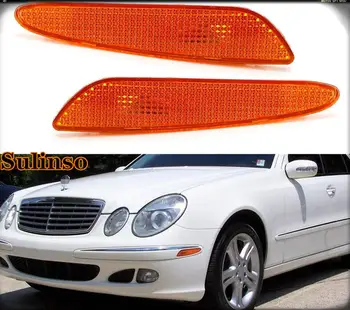 

OEM-Spec Amber Lens Front Bumper Side Marker Lamp Housings Compatible With 2003-2006 Mercedes W211 E320 E500 E55 E-Class