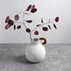 Handmade White Ceramic Vase Handle Retro Continental Scrough Rough Surface Floral Hollow Flower Vase Ceramic Crafts Ornaments 4