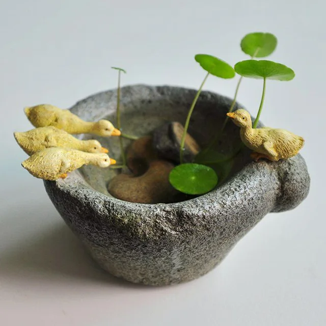 Kreatív Zamatos Edény Kacsákkal Maison Et Jardin Flowerpot Bonsai Növényi Utánzat Állati Virág Kültéri Dekoráció