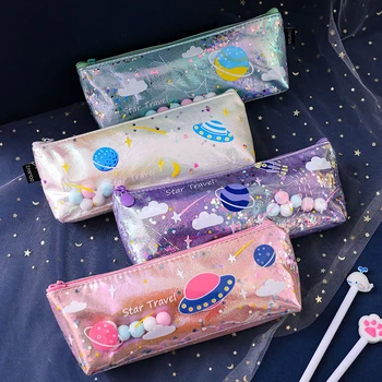 

Creative Planet Pencil Case Laser Trousse Scolaire Beautiful Estuche Lapices Cute Sequins Pencilcase Travel Piornik Szkolny