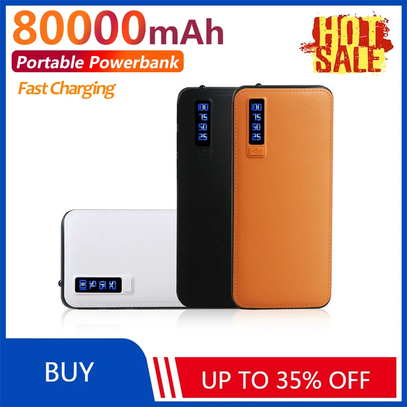 mini power bank 80000mAh Power Bank High Capacity Portable External Battery Outdoor Travel Mobile Phone Fast Charger for Xiaomi Samsung iPhone best wireless power bank