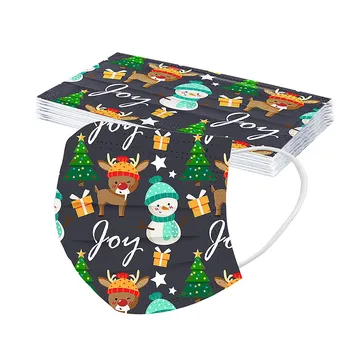 

10PCS Mouth Mask PM2.5 Face Masks Child Christmas Pattern Disposable Face Mask 3-layer Mouth Face Cover Masques Mascarilla