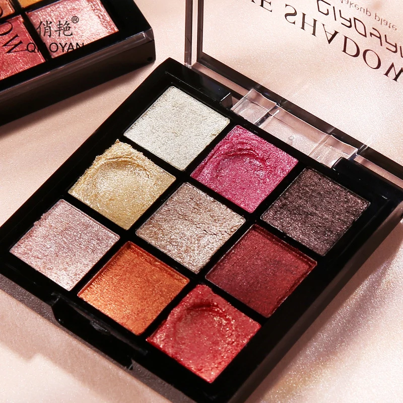 

9 Color Baked Glitter Eyeshadow Palette Waterproof Smudge-proof Easy To Color Eye Shadow Powder Eye Makeup Cosmetic Product
