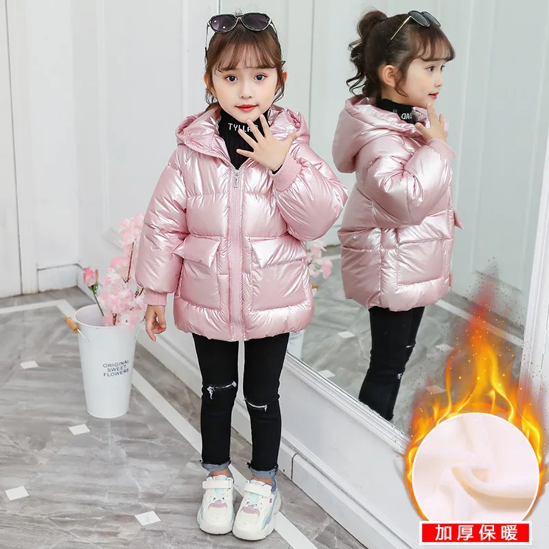 Г. Зимние пальто для маленьких девочек Детская пуховая одежда теплые пуховые пальто с капюшоном и меховым воротником Горячая Распродажа, зимние куртки для девочек - Цвет: Розовый