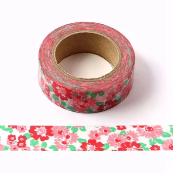 

10pcs/lot Decorative Cute Red Flower Washi Tapes DIY Scrapbooking Sticker Adhesive Masking Tape Kawaii Papeleria Wholesale