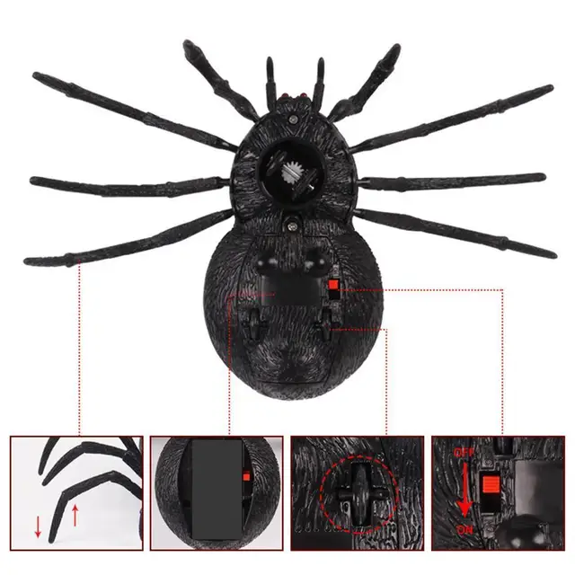 Creative Remote Control Simulation Spider Prank Toy Decoration Control Climbing Wall Halloween Spider RC Remote Spider Toy F2A0 1