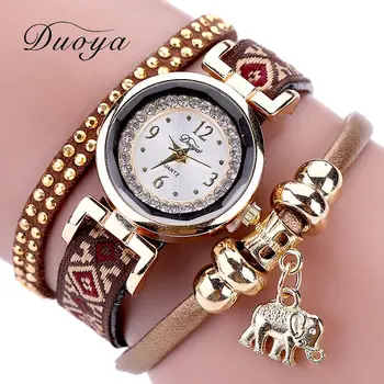 

Hot Sell Women Watch Fashion Alloy Elephant Pendants Lady Diamond Quality Watch Female WristWatch Clock Reloj Mujer WM1077