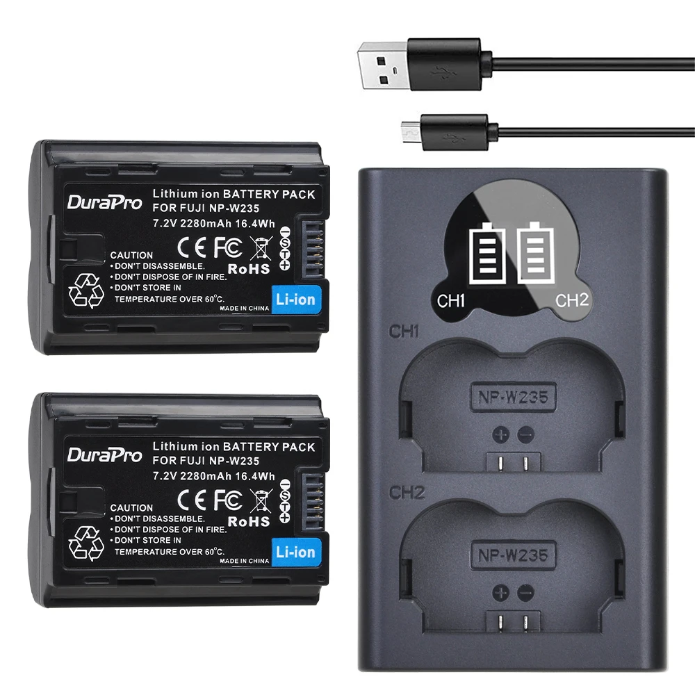 Doppio caricatore batteria NP-W235 con porta Tipo C per Fujifilm X-T4, X-H2S, GFX100S e GFX 50S II 20