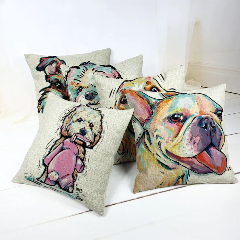 

Pillowcase Cartoon Color Dog Pillowcase Home Decorative linen Pillowcase Children's room Decoration Pillowcase
