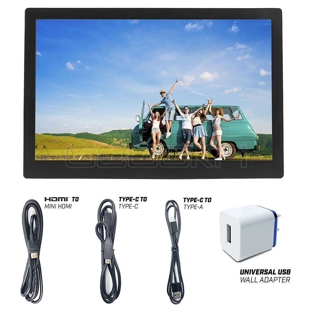GeeekPi 15,6 дюйма 1920 × 1080 Портативный монитор с сенсорным экраном Full HD ips 60 Гц игровой монитор сердечного ритма Смарт Чехол 2xusb-Тип-C/Mini HDMI и DP