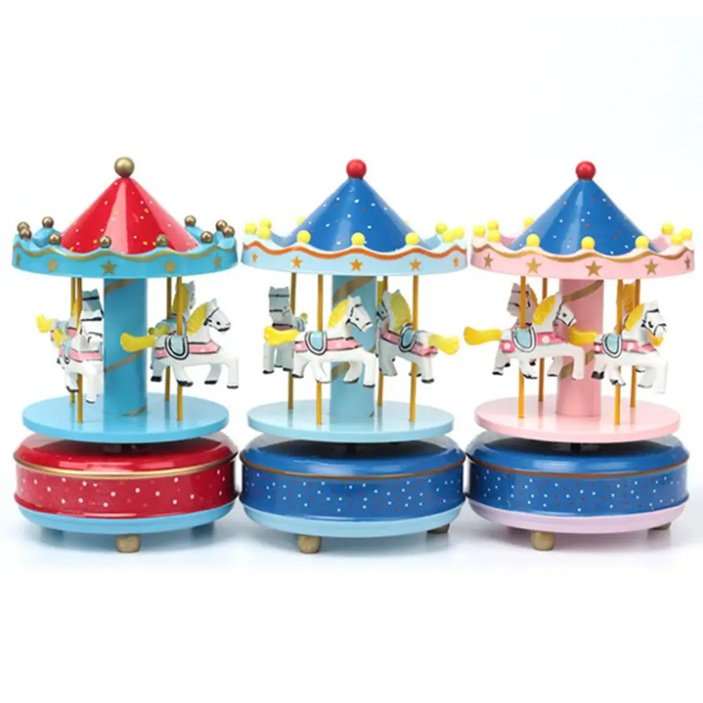 Merry-go-круглые музыкальные шкатулки, игрушка, Геометрическая музыка, украшение детской комнаты, подарки унисекс, Деревянная Рождественская