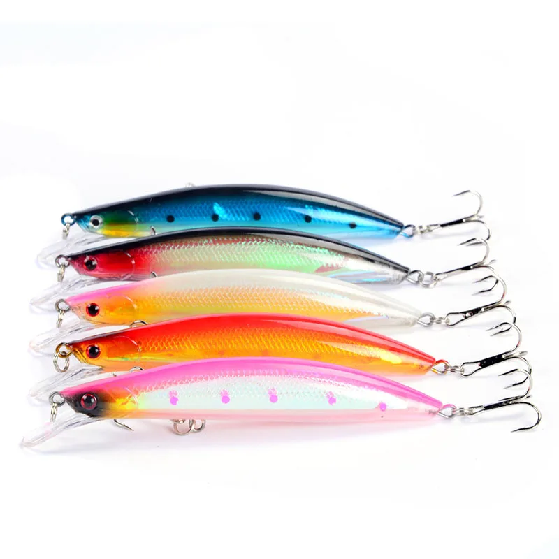 

5 Colors 13g/11.5cm Swim bait 4# With Sharp Treble Hook Minnow Artificial Plastic Hard Bait 3D Eyes Fishing Equipment