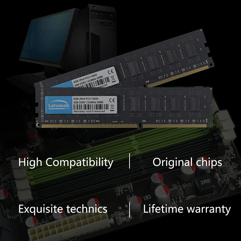 Latumab 8 Гб 16 Гб DDR3 1333 МГц PC3 10600 настольная Память DIMM Память RAM 240 шпильки 1,5 в Настольный ПК модуль памяти ram