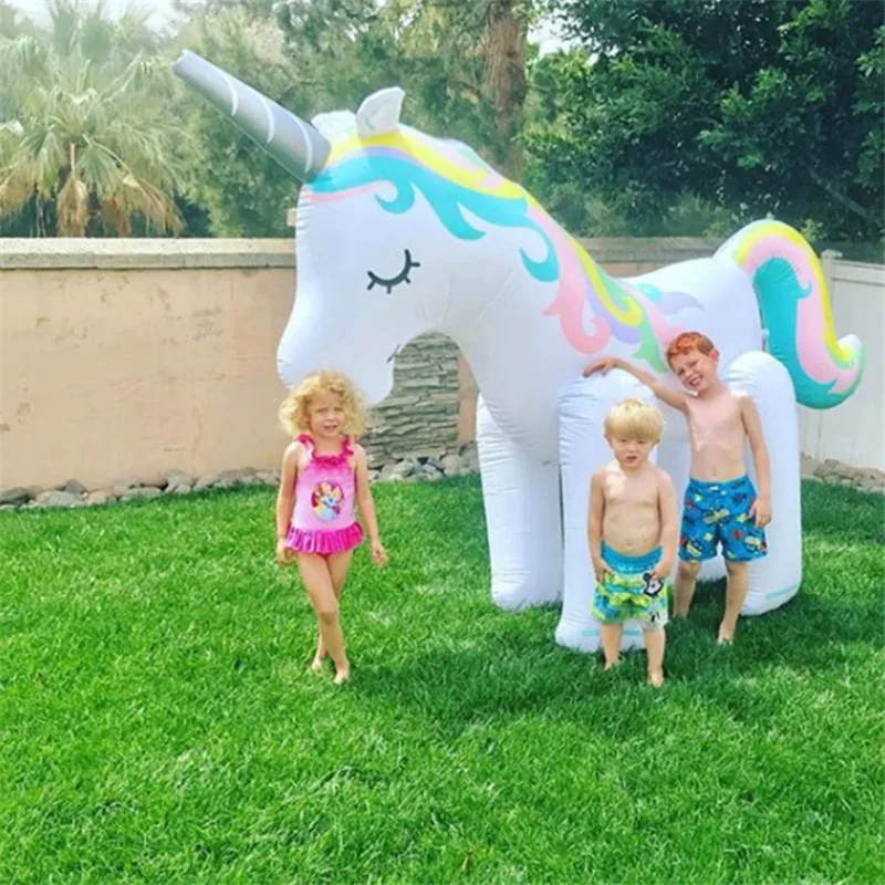 

Inflatable Water Spouting Unicorn Water Spouting Rainbow Horse Summer Lawn Beach Water Toys Water Spouting Pegasus Unicorn