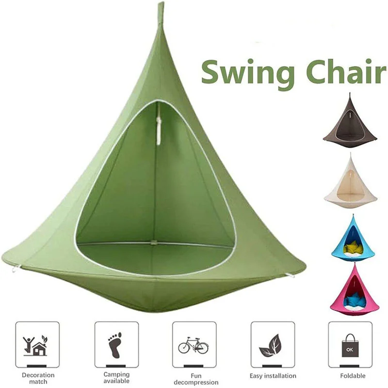 Waterproof Outdoor Garden Camping Hammock Large Size Swing Chair Foldable Children Family Room Tent Ceiling Hanging Sofa Bed