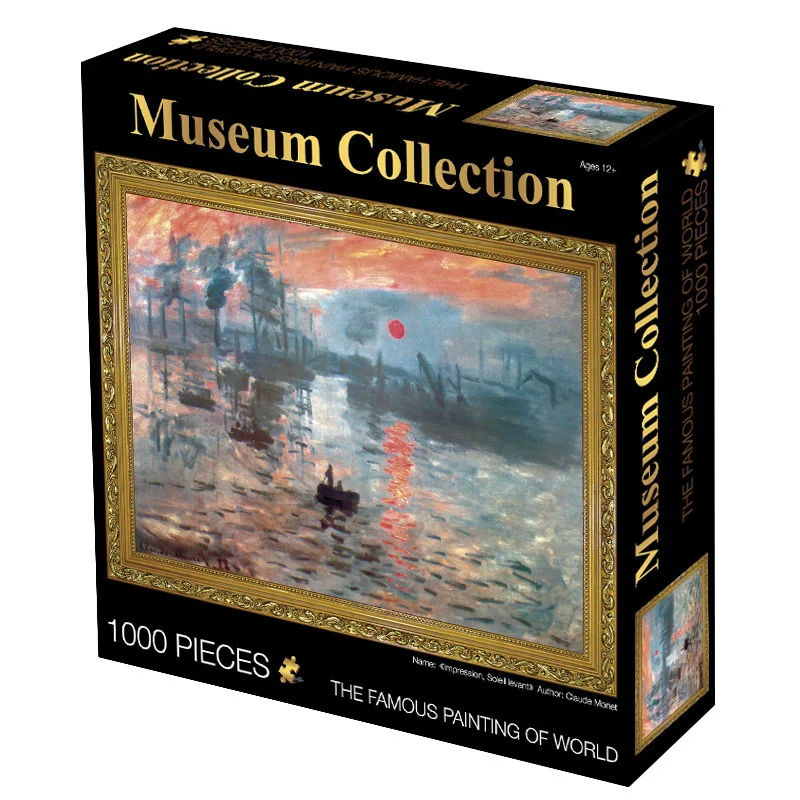 

1000pcs Jigsaw Puzzles Van Gogh Sunrise Oil Paintings Museum Collections Puzzles For Adult highly difficult handmade artwork