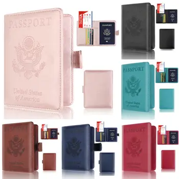 

RFID Blocking Faux Leather Passport Cover Case Travel Wallet Ticket Card Holder