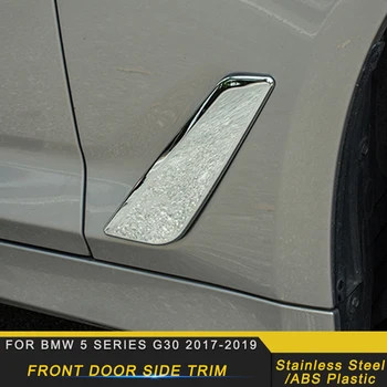 

For BMW 5 Series G30 2017-2020 Car Accessories Front Door Side Trim Leave Badge Sticker Cover Frame Chrome Exterior Decoration