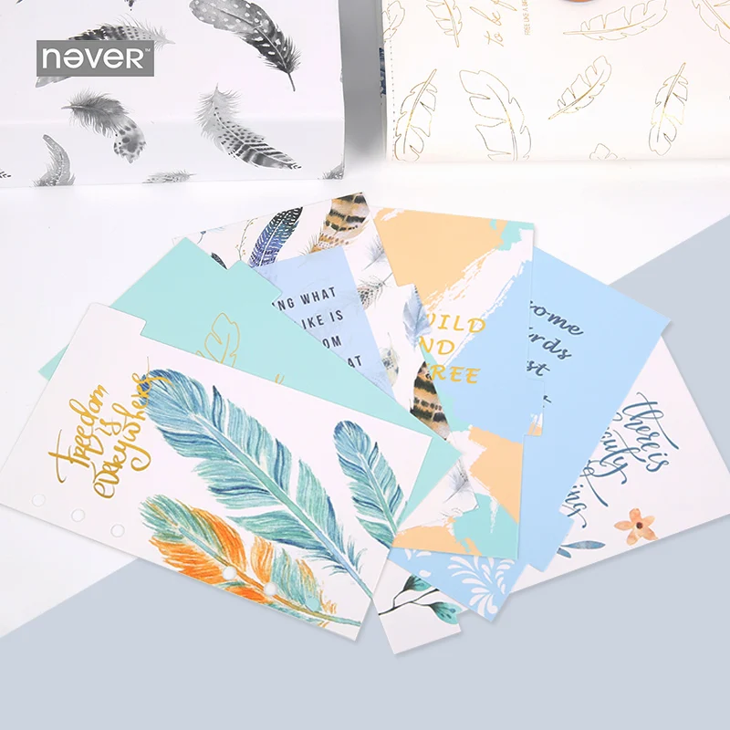 feather A6 Binder Index Dividers Planner Dividers Binder For Binders Notebook Indice Divisori