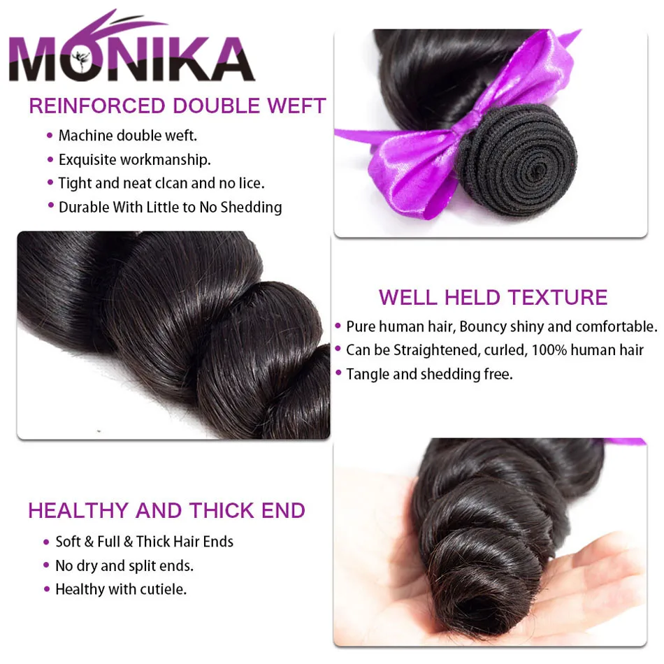 Monika камбоджийские волосы свободные волнистые пряди натуральные кудрявые пучки волос предложения не Реми волосы ткачество 1/пряди для наращивания волос