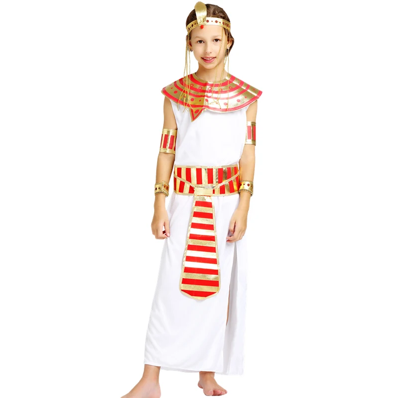 Детский костюм на хеллоуин для маленьких детей фараона queen Египетский костюм Клеопатра пижамы для мальчиков и девочек, детская одежда для сна, Древнего Египта Необычные платья для косплея